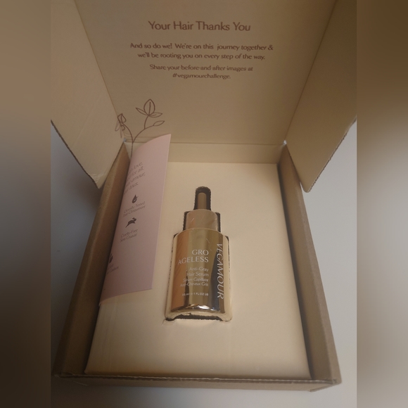 New in Box VEGAMOUR Sealed Gro Ageless Hair Serum Gold Anti-Gray - Full Size - Picture 7 of 8